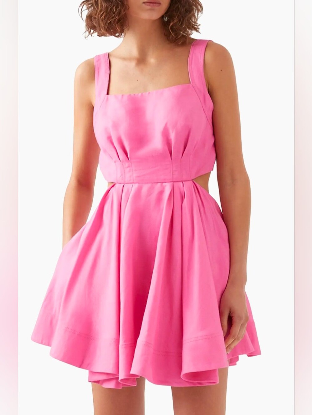 Aje Clara back tie mini dress Pink Size 10 NWT